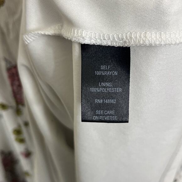 Torrid Ivory Floral Hi-Low Gauze Ruffle Midi Dress Plus Size 5X - Picture 5 of 5